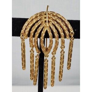 Vintage 1970's Gold Sarah Coventry Unbrella Waterfall Jellyfish Dangle Brooch